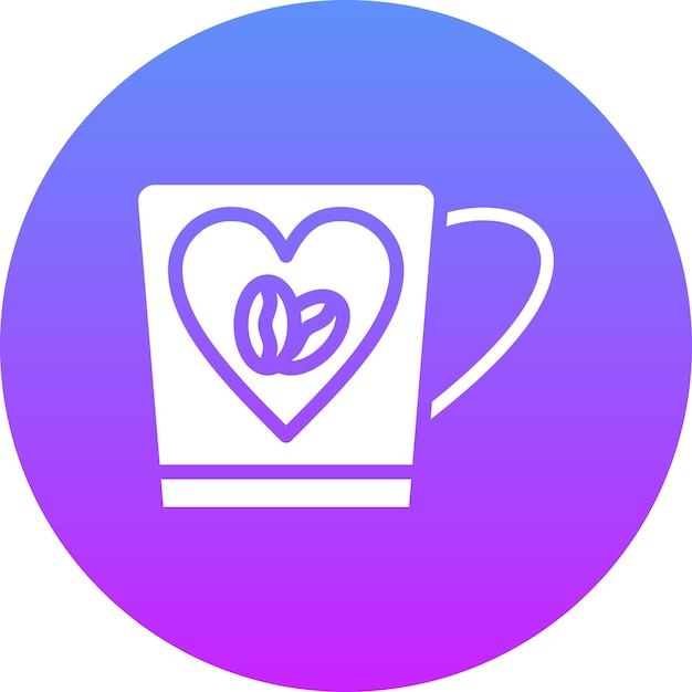 Ilustración del icono vectorial del corazón del conjunto de iconos de Coffee Shop