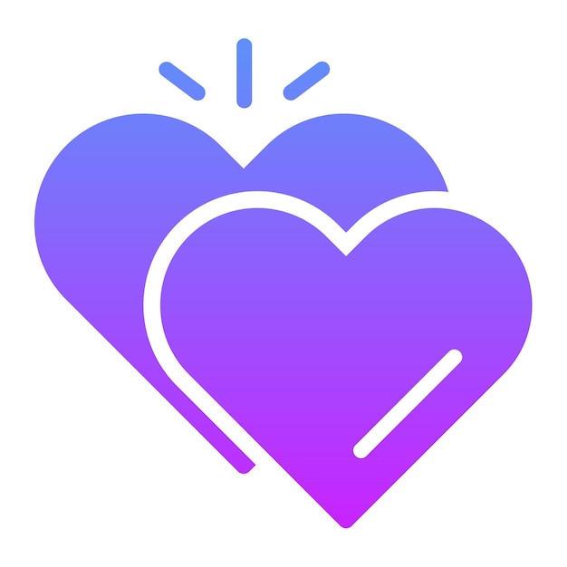 Ilustración del icono vectorial de corazones del conjunto de iconos de bodas