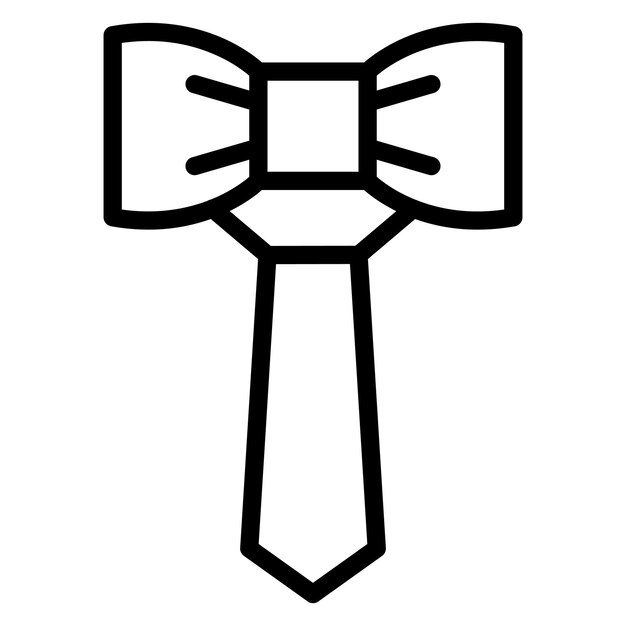 Ilustración del icono vectorial de la corbata del conjunto de iconos de ropa