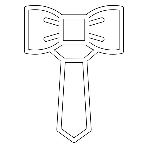 Ilustración del icono vectorial de la corbata del conjunto de iconos de ropa