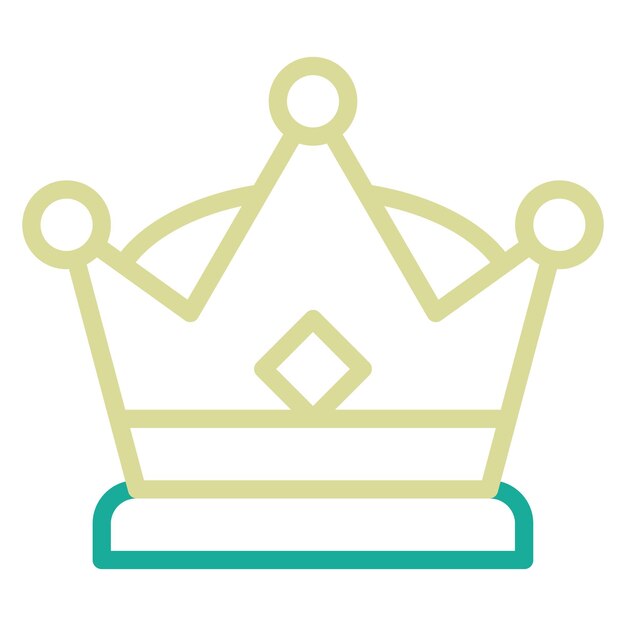 Ilustración del icono vectorial de la corona del conjunto de iconos del Año Nuevo