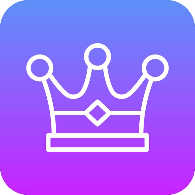 Ilustración del icono vectorial de la corona del conjunto de iconos de cumpleaños