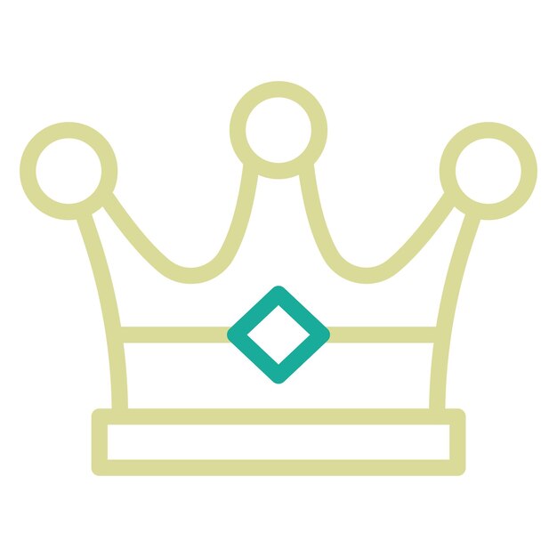 Ilustración del icono vectorial de la corona del conjunto de iconos de cumpleaños