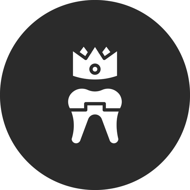 Ilustración del icono vectorial de la corona dental del conjunto de iconos de cuidado dental
