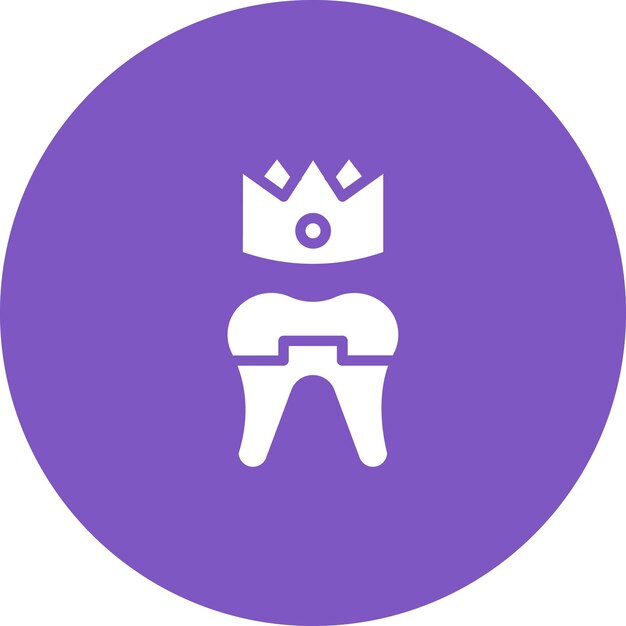 Ilustración del icono vectorial de la corona dental del conjunto de iconos de cuidado dental
