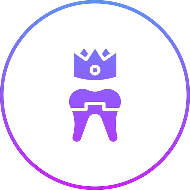 Ilustración del icono vectorial de la corona dental del conjunto de iconos de cuidado dental