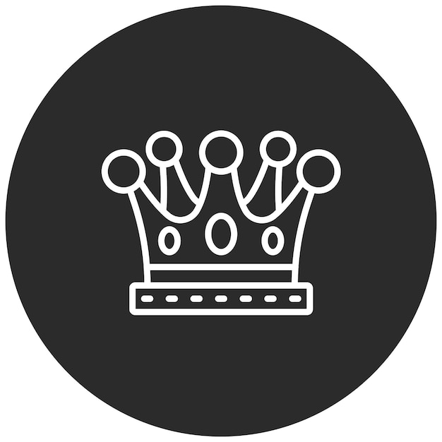 Ilustración del icono vectorial de la corona del rey de un conjunto de iconos medievales