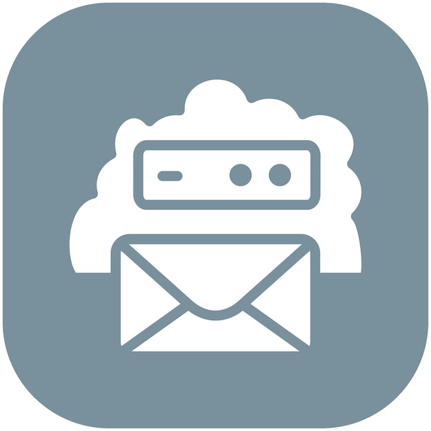 Ilustración del icono vectorial de correo electrónico del conjunto de iconos de Cloud Computing