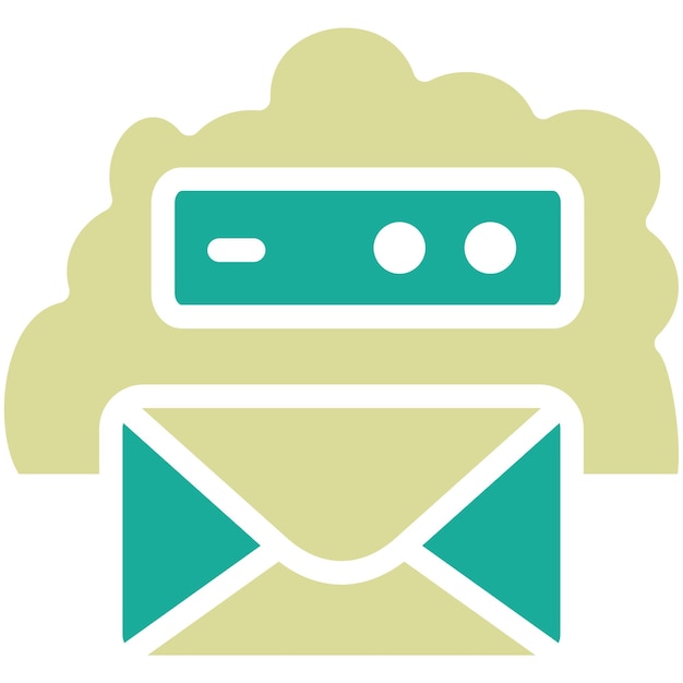 Ilustración del icono vectorial de correo electrónico del conjunto de iconos de Cloud Computing