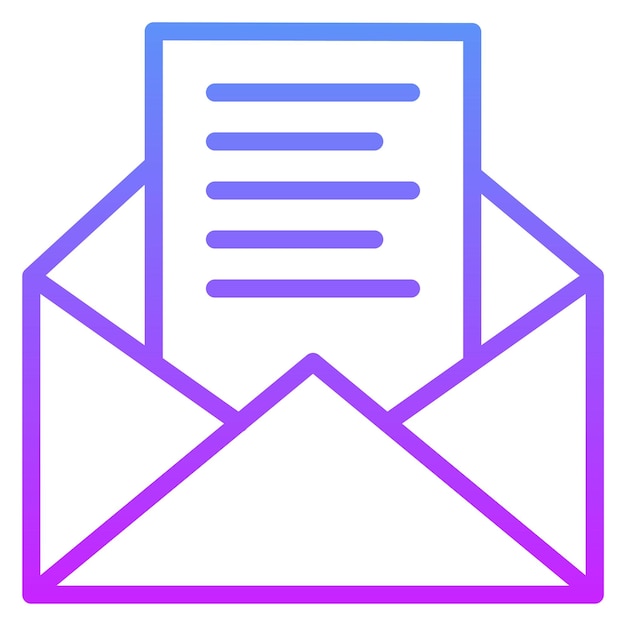 Ilustración del icono vectorial de correo electrónico del conjunto de iconos de negocios