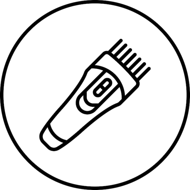 Ilustración del icono vectorial del cortador del conjunto de iconos del salón de pelo