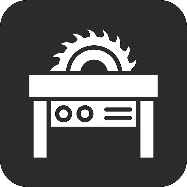 Ilustración del icono vectorial del cortador de tablas del conjunto de iconos de herramientas de construcción