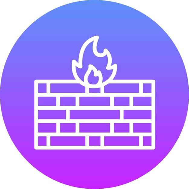 Ilustración del icono vectorial del cortafuegos del conjunto de iconos de seguridad cibernética