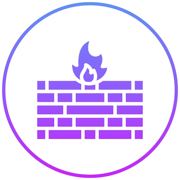 Ilustración del icono vectorial del cortafuegos del conjunto de iconos de seguridad cibernética