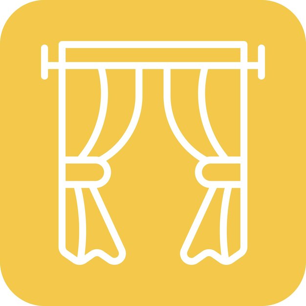 Ilustración del icono vectorial de cortinas del conjunto de iconos interiores