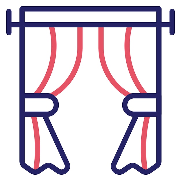 Ilustración del icono vectorial de cortinas del conjunto de iconos interiores