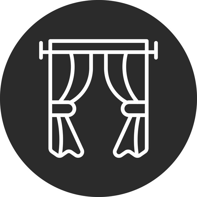 Ilustración del icono vectorial de cortinas del conjunto de iconos interiores