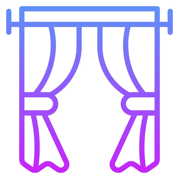 Ilustración del icono vectorial de cortinas del conjunto de iconos interiores