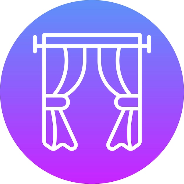 Ilustración del icono vectorial de cortinas del conjunto de iconos interiores
