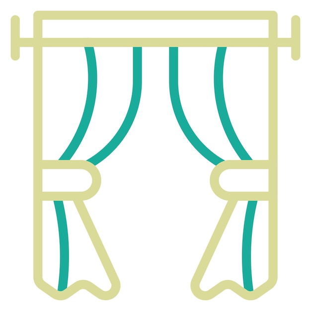 Ilustración del icono vectorial de cortinas del conjunto de iconos interiores