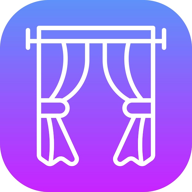 Ilustración del icono vectorial de cortinas del conjunto de iconos interiores