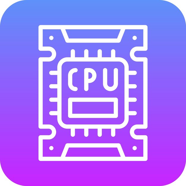 Ilustración del icono vectorial de la CPU del conjunto de iconos de computadora y hardware