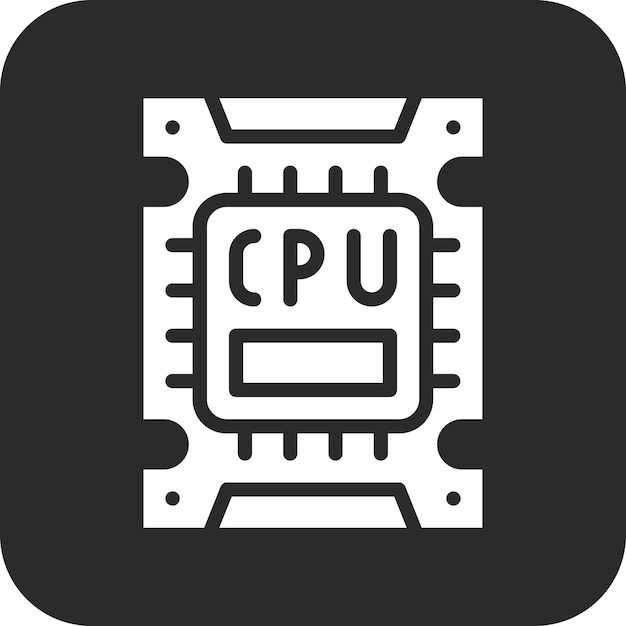 Ilustración del icono vectorial de la CPU del conjunto de iconos de computadora y hardware