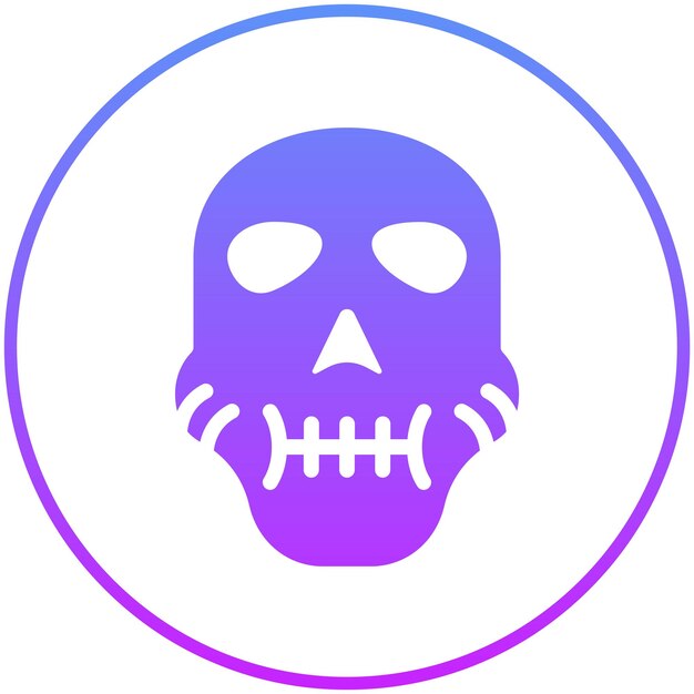 Ilustración del icono vectorial del cráneo del conjunto de iconos de contaminación