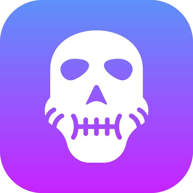 Ilustración del icono vectorial del cráneo del conjunto de iconos de contaminación