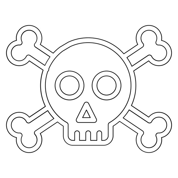 Ilustración del icono vectorial del cráneo del conjunto de iconos de Crime and Law
