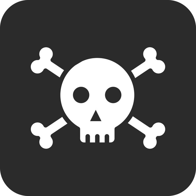 Ilustración del icono vectorial del cráneo del conjunto de iconos de Crime and Law