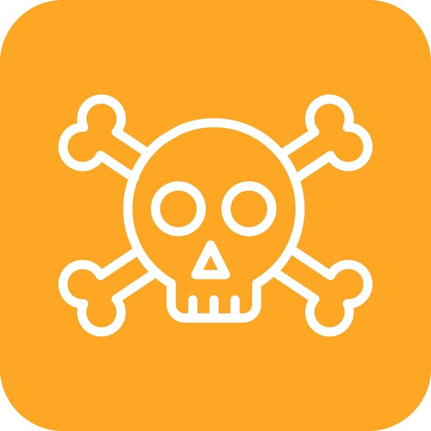 Ilustración del icono vectorial del cráneo del conjunto de iconos de Crime and Law