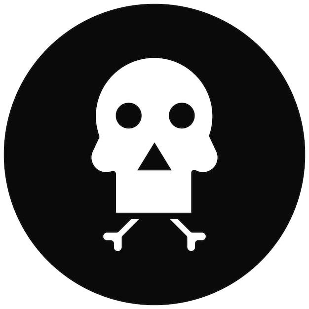 Ilustración del icono vectorial del cráneo del conjunto de iconos funerarios