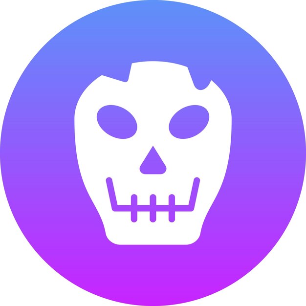 Ilustración del icono vectorial del cráneo del conjunto de iconos de Halloween
