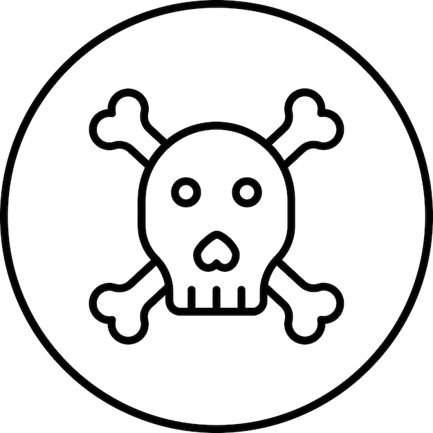 Ilustración del icono vectorial del cráneo del conjunto de iconos de Historia