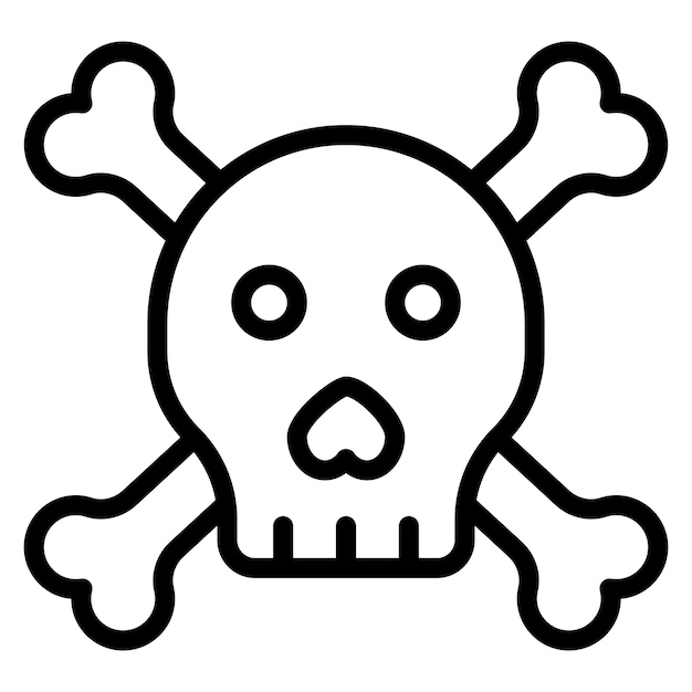Ilustración del icono vectorial del cráneo del conjunto de iconos de química