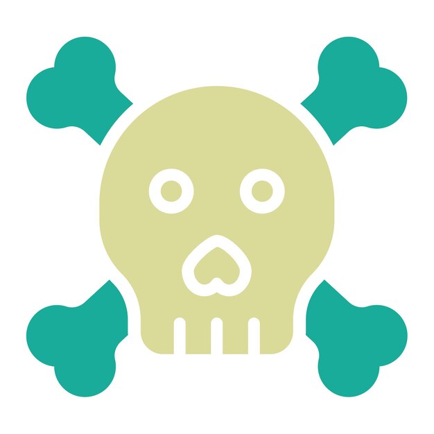 Ilustración del icono vectorial del cráneo del conjunto de iconos de química