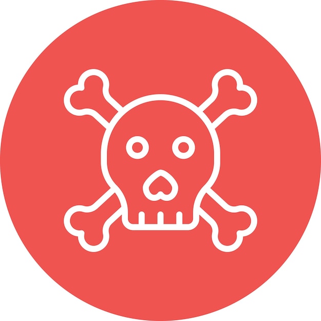 Ilustración del icono vectorial del cráneo del conjunto de iconos de química