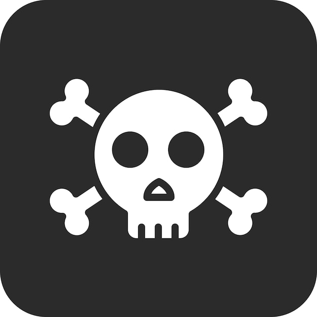 Ilustración del icono vectorial del cráneo del conjunto de iconos de Seguridad Cibernética