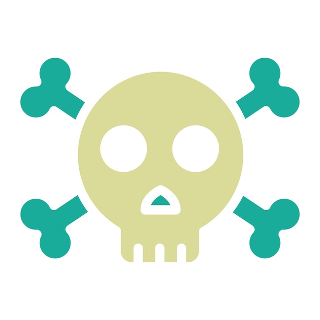 Ilustración del icono vectorial del cráneo del conjunto de iconos de Seguridad Cibernética