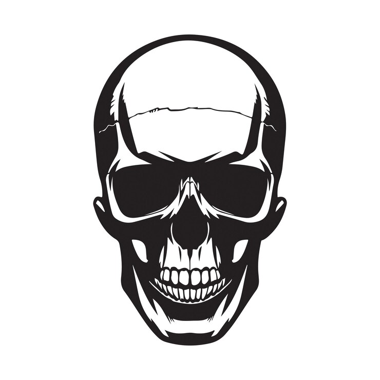 Ilustración del icono vectorial del cráneo humano