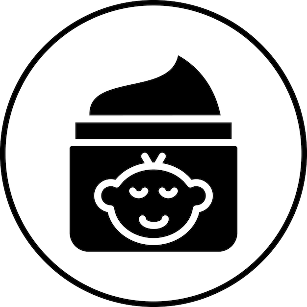 Ilustración del icono vectorial de la crema para bebés del conjunto de iconos para bebés