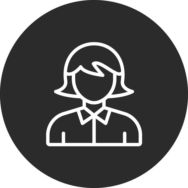 Ilustración del icono vectorial de la criada del conjunto de iconos de limpieza de la casa