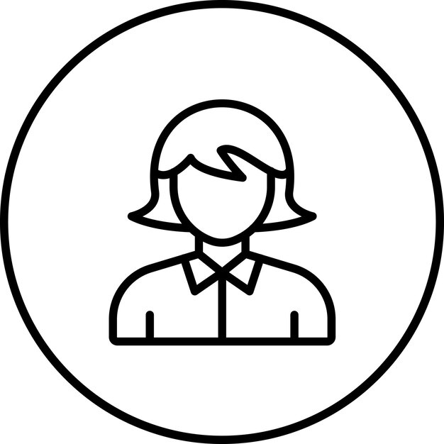 Ilustración del icono vectorial de la criada del conjunto de iconos de limpieza de la casa