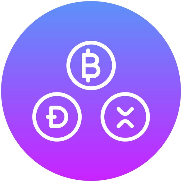 Ilustración del icono vectorial de criptomoneda del conjunto de iconos de criptomonedas