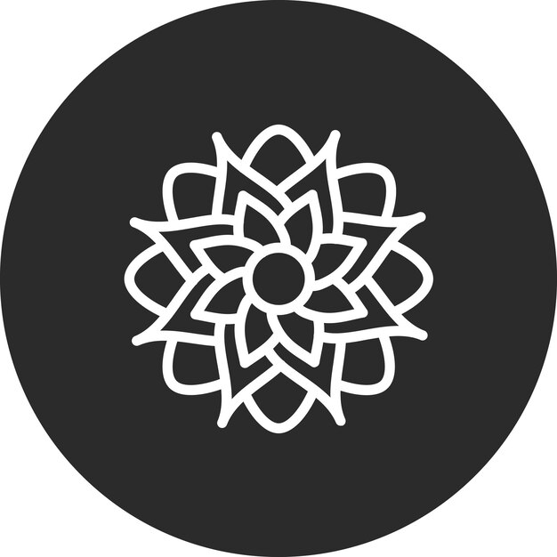 Ilustración del icono vectorial del crisantemo del conjunto de iconos de las flores
