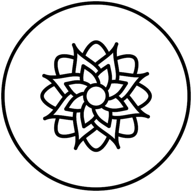 Ilustración del icono vectorial del crisantemo del conjunto de iconos de las flores