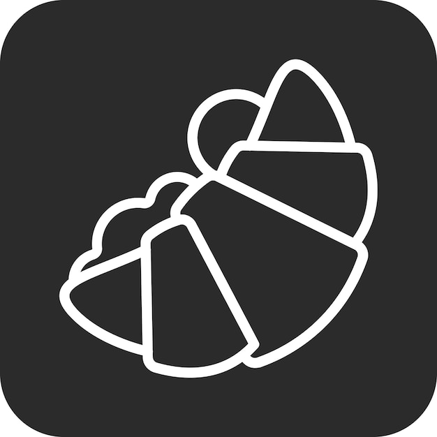 Ilustración del icono vectorial del croissant del conjunto de iconos de la mañana y el desayuno