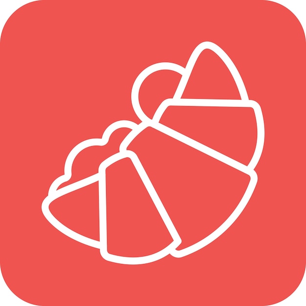 Ilustración del icono vectorial del croissant del conjunto de iconos de la mañana y el desayuno