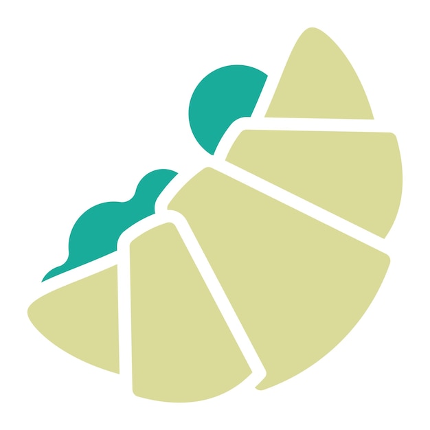 Ilustración del icono vectorial del croissant del conjunto de iconos de la mañana y el desayuno